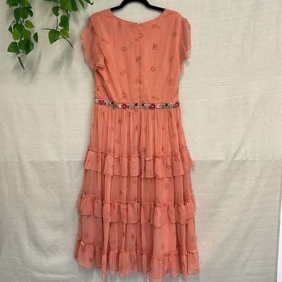 Mac Duggal Orange Layered Doll Dress - Picture 2 of 3